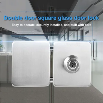 

Stainless Steel 10-12mm Glass Door Lock Double Sides Open No Drilling Gate Lock MDJ998