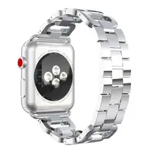 Роскошная обувь с украшением в виде кристаллов Нержавеющая сталь металлический браслет ремешок для наручных часов Apple Watch 1/2/3 38 мм для смарт-часов 7 марта