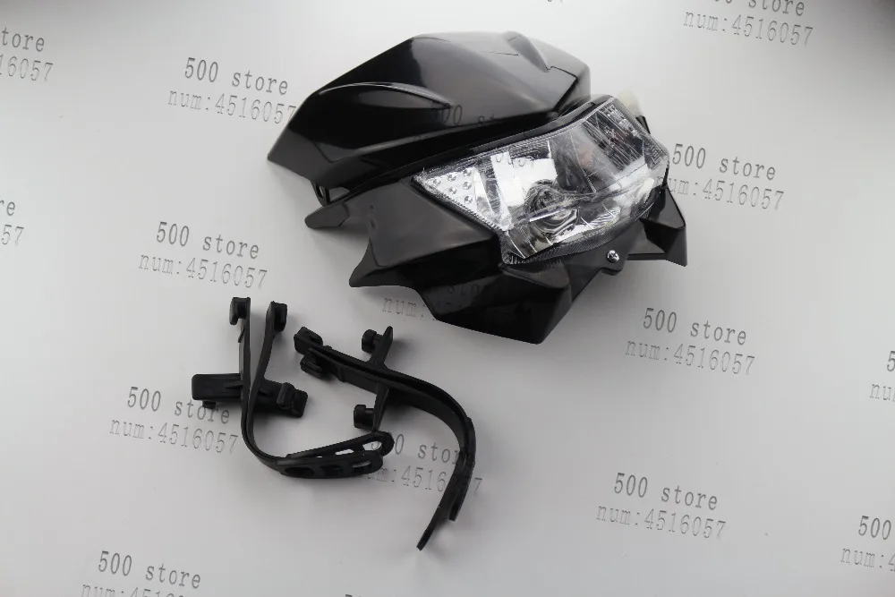 

black Headlights Headlamp Motorcycle For kawasaki headlamps Street Fighter Supermoto Motocross
