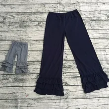 Уникальные однотонные вечерние трикотажные хлопковые штаны для девочек детские пластиковые штаны для взрослых штаны с тремя рядами оборок