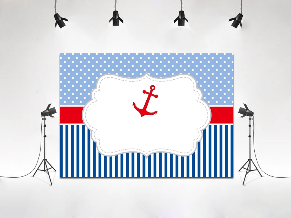 Синий в полоску фон для фотосвечерние ъемки Baby Shower PARTY Индивидуальные день