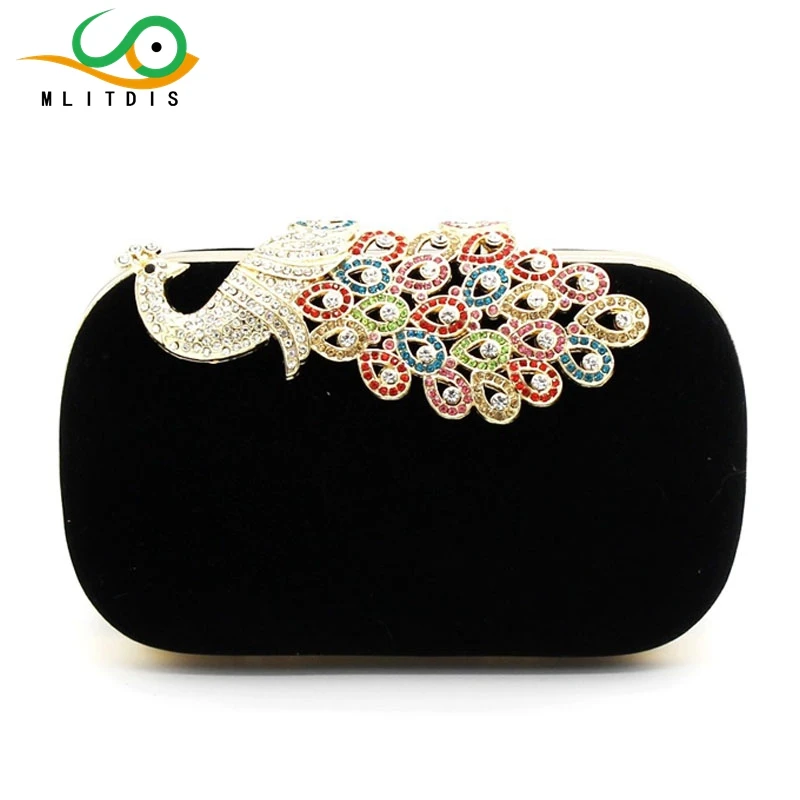 

MLITDIS 2017 new Korean dinner festive Colorful Peacock flannel fashion Ruili Fashion Shoulder Bag cross party