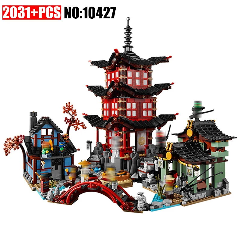 

10427 2031pcs Ninja Temple of Airjitzu Jay Kai Cole Building Blocks Compatible 70751 DIY Brick Toys for Children