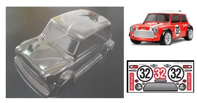 Мини MG M05 1/10 Дрифт Mini Cooper PC M прозрачный корпус 210 мм Tamiya HPI KYOSHO HSP|Детали и
