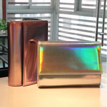 Новинка, винтажная сумка с голограммой, лазерная серебряная сумочка-клатч, женская вечерняя сумка-конверт, вечерние сумки-мессенджеры