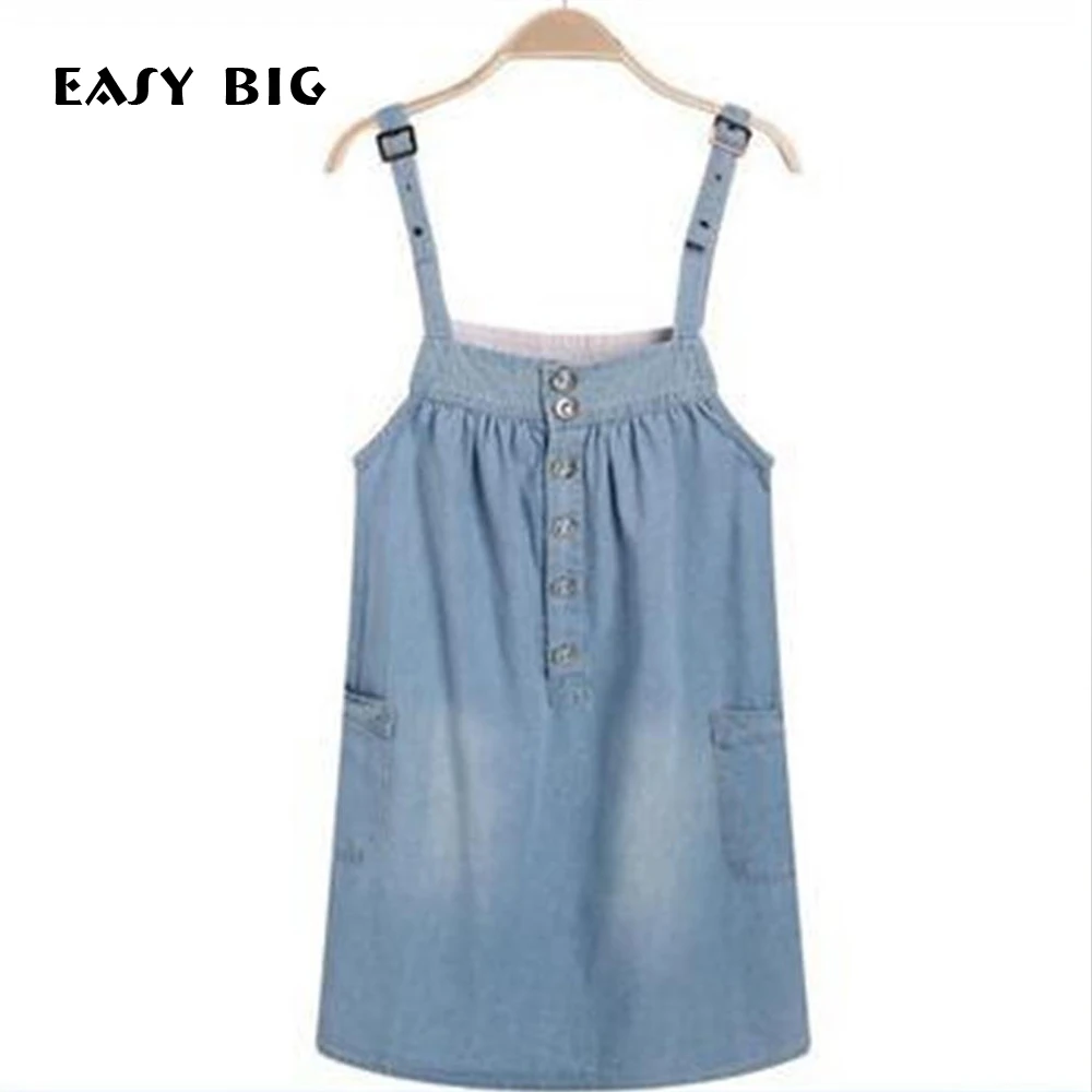 

EASY BIG Summer Large Size Suspenders Maternity Jean Dresses Loose Clothes For Pregnant Women Pregnancy Clothing MC0012