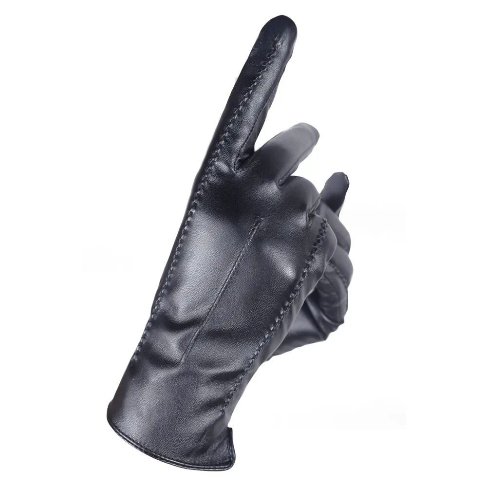 Осенне-зимние модные женские черные перчатки из искусственной кожи теплые перчатки без пальцев s10 se21