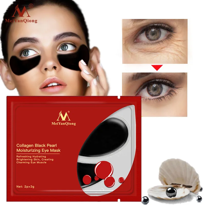 

1 Pcs Black Pearls Collagen Eye Mask Eye Patches Dark Circle Anti-Aging Anti-Puffiness Anti-Aging Wrinkle Firming Skin Care