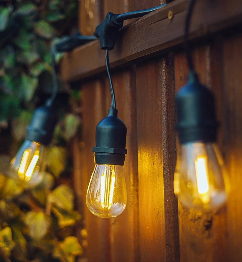 DHL 15m 15 LED String Lights Outdoor Waterproof E26 E27 S14 2W Retro Edison Filament Bulb Street Garden Patio Holiday Lighting DHL 15m 15 LED String Lights Outdoor Waterproof E26 E27 S14 2W Retro Edison Filament Bulb Street Garden Patio Holiday Lighting