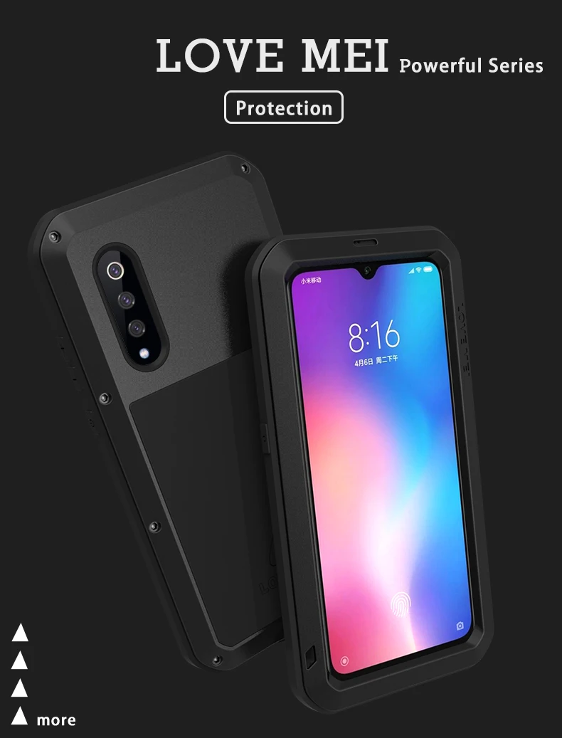 LOVE MEI, металлический алюминиевый чехол для Xiaomi Mi 9, сверхпрочная броня, для улицы, противоударный, водонепроницаемый, мощный чехол для Xiaomi Mi 9 M9