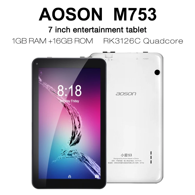 Aoson 7 بوصة الأطفال اللوحي 1G + 8 GB/16 GB رباعية النواة 3G/4G مكالمة هاتفية اللوحي الروبوت 7 الترفيه لعبة قرص أطفال هدية لعبة