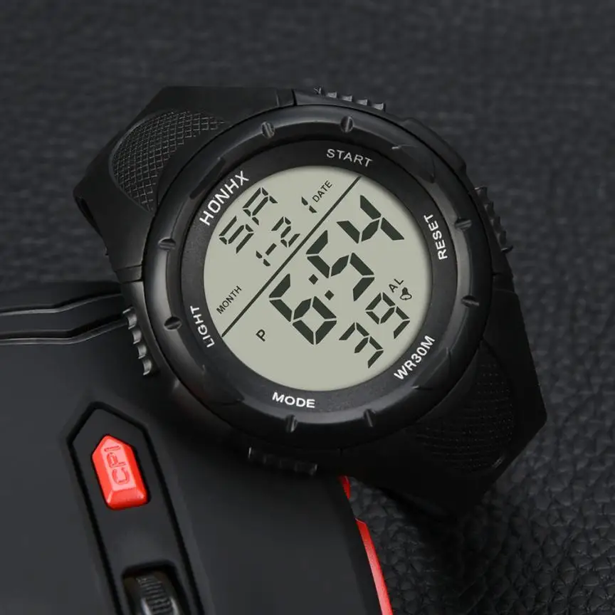 Бренд honhx наручные часы для мужчин светодиодный цифровой будильник военные спортивные силиконовые часы наручные часы мужские Relogio Esportivo* 1219