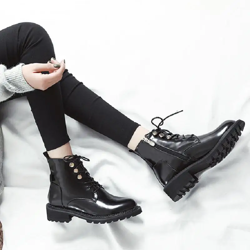 

MYCORON 2018 New Ankle Women Shoes Winter Martin Rain Boots Luxury Designer Woman Outdoor Western Female Boot Bota Feminina