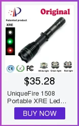 UniqueFire портативный светодиодный фонарь 3 W 250LM XPE (зеленый/красный/белый) свет фонарика регулируемая вспышка для зумирования лампы 3 режима