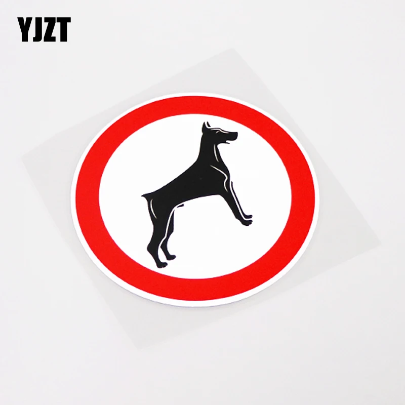 

YJZT 10.7CM*10.7CM Personality Warning Mark Doberman Dog Decorate Car Sticker Decal PVC 13-0978