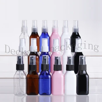 

50pcs 50ml Colored Small Perfume Sprayer Vial Sample Mist Spray plastic square Bottle Refillable Perfumes Atomizer Container