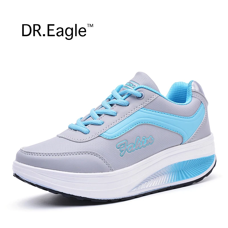 Женские беговые кроссовки DR.EAGLE зимние для фитнеса качели на танкетке спортивная