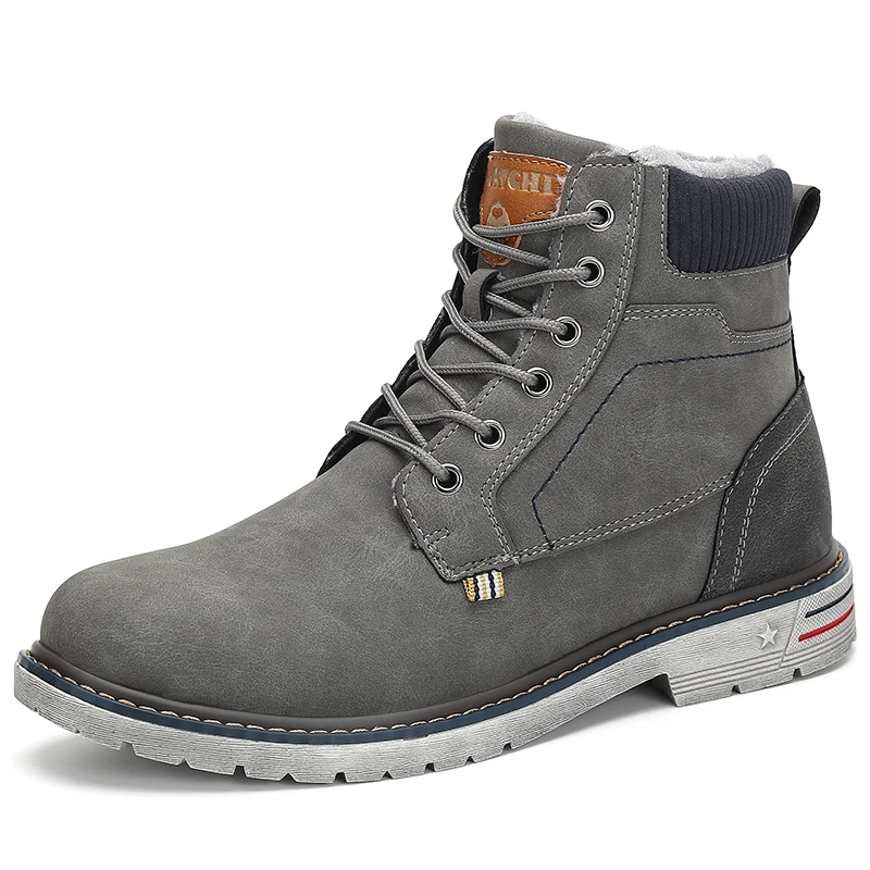 

Fashion Winter Men Shoes Outdoor Military Boots Warm Safety Shoes Waterproof Snow Boots Non-slip Ankle Botas Zapatos De Hombre