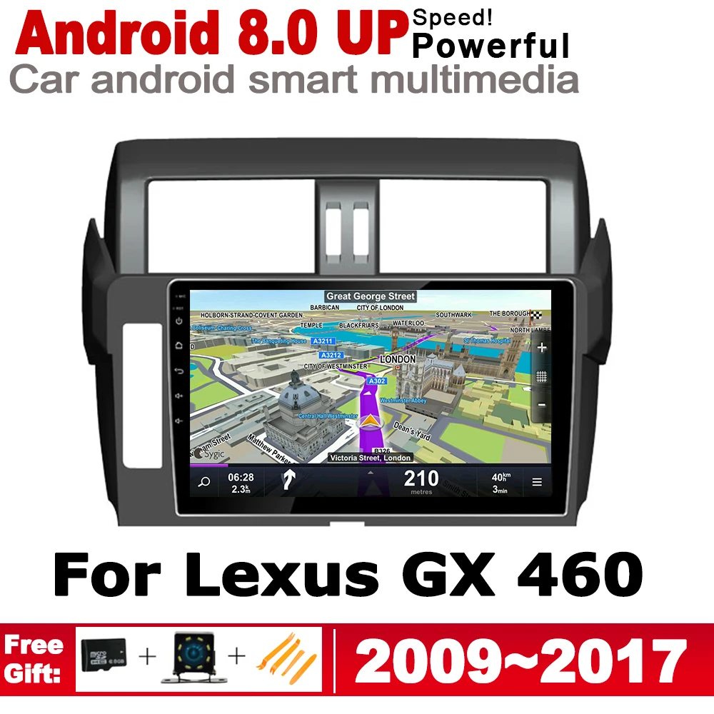 Android 2 DIN Автомобильный gps для Lexus GX 460 2009~ навигационная карта мультимедийный плеер HD экран ips стерео радио WiFi система