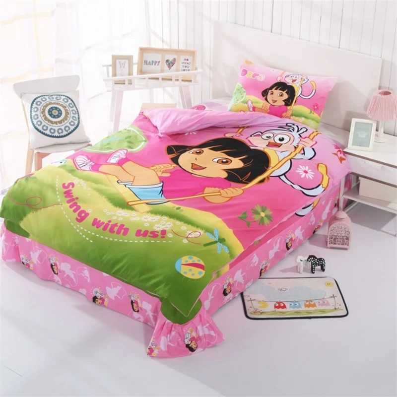 Cute Kids Dora Bedding Sets Duvet Cover Bed Sheets Twin Full Size