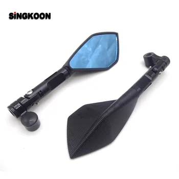 

CNC Aluminum Motorcycle Rearview Mirrors Blue Glass Motorcycle Side Mirror FOR cb 500x suzuki bandit 650 yamaha rd350 tracer 700