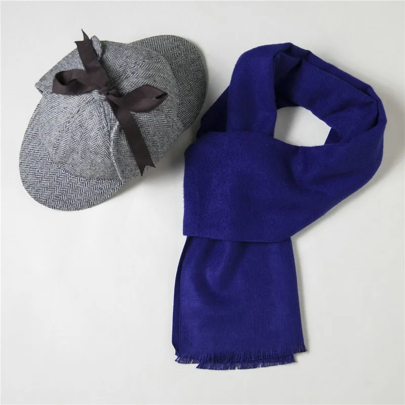 Cosplay Sherlock Holmes Cap Detective Hat And Scarf Wool Costume Adult Deerstalker Houndstooth