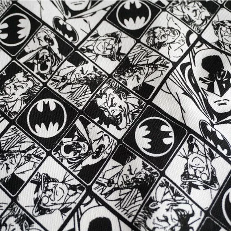 Холщовая ткань для сумки с рисунком Бэтмена, хлопковая ткань, лоскутное шитье, домашняя ткань, сделай сам, шитьё для подушки, скатерть