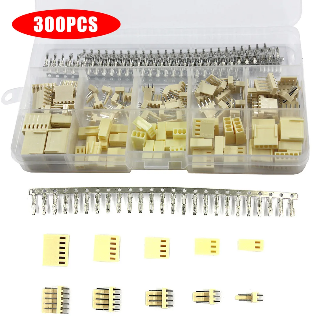 300pcs KF2510 Female Terminal Housing Header Wire Connector 2.54mm White Terminal Pin Connectors 2 3 4 5 6 Pin