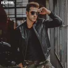 Мужская Черная куртка из свиной кожи, куртка-бомбер из натуральной кожи, байкерская куртка, зимнее пальто для мужчин, Jaqueta