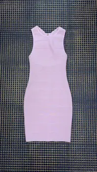 

Top Quality Summer Dresss 2019 Sexy O Neck Rayon Bandage Dress Designer Fashion Party Dress Robe Femme