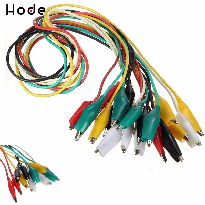 

10pcs 50cm Alligator Clips Double ended Clips Crocodile Cable Alligator Jumper Wire Test Leads Alligator Clips