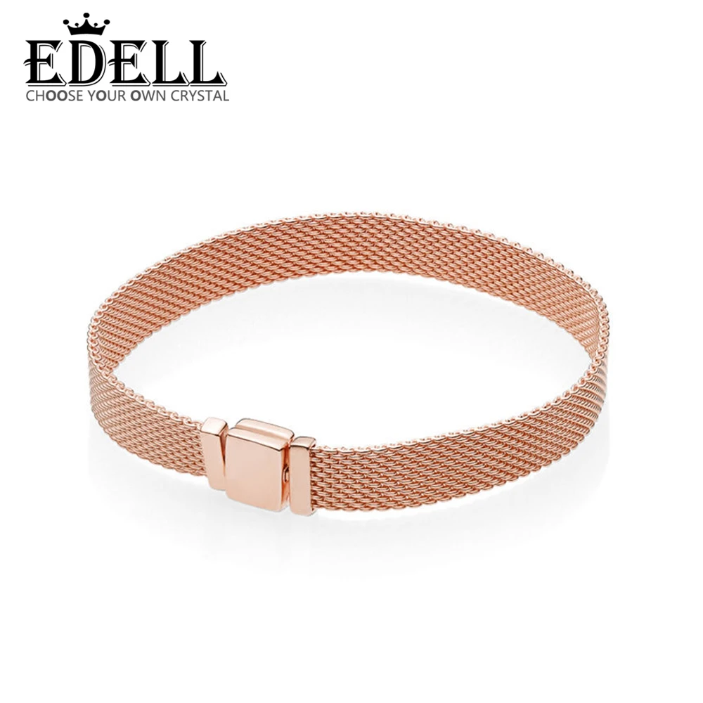 

EDELL 100% 925 Sterling Silver New 587712 ROSE REFLEXIONS BRACELET Original Charm Fashion Jewelry Charming Women Gift
