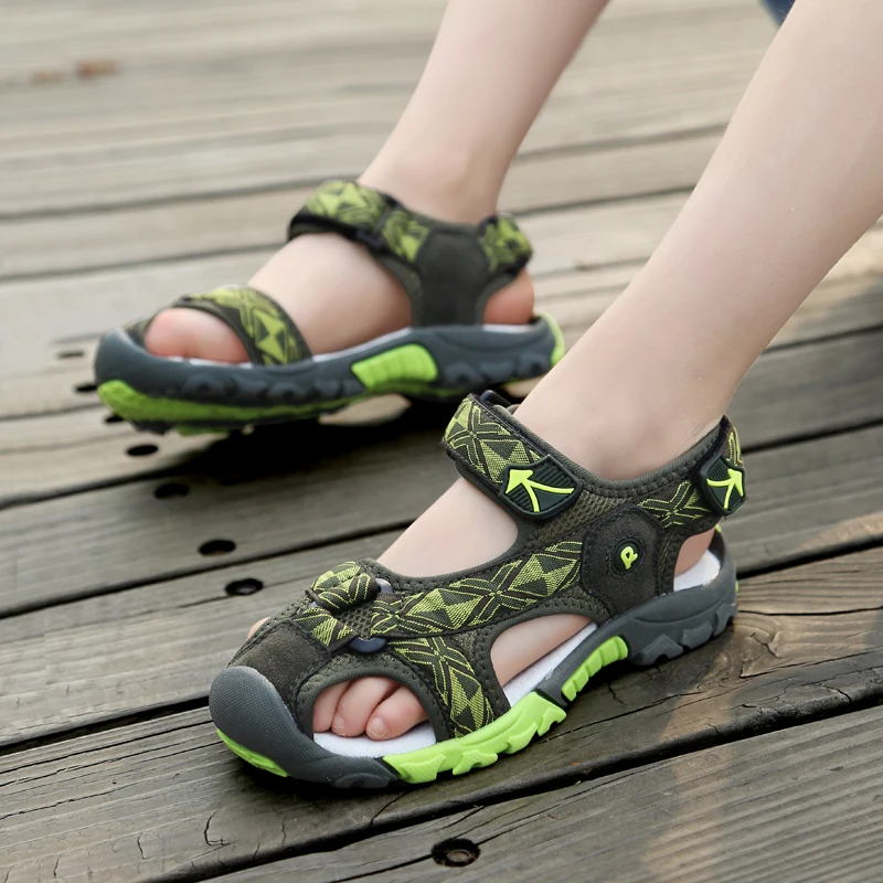 Anti-collision Toe Cap Non-slip Soft Summer Children Sandals Shoes Boys Water Shoes Rubber Outdoor Child Beach Shoes Boy Sandal