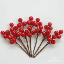 

5pcs Berry Fruit plant Berries Artificial Flower cherry branches Flower Christmas Decorative