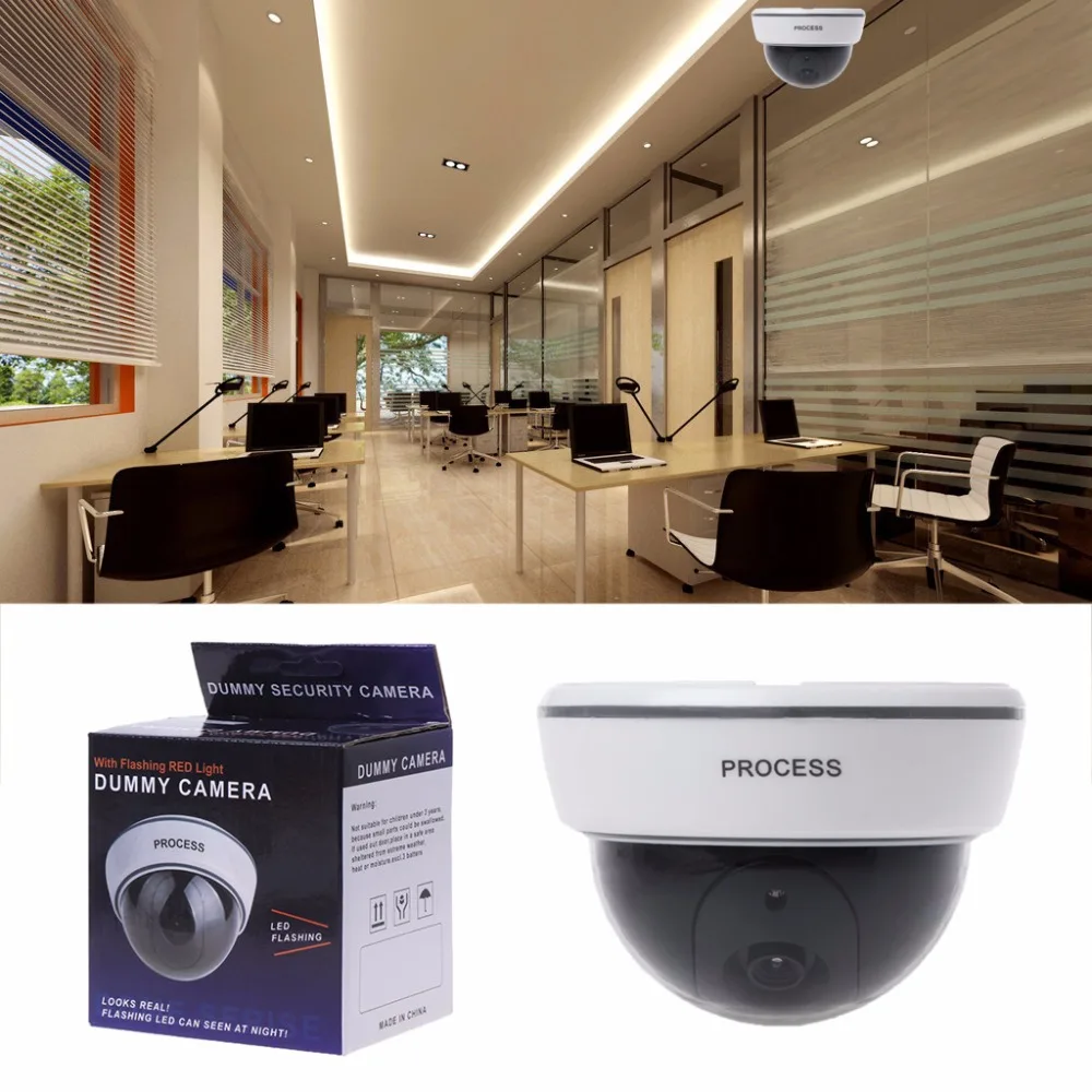 

Fake Dummy Simulation Camera Safely Security Surveillance CCTV Red LED Light New