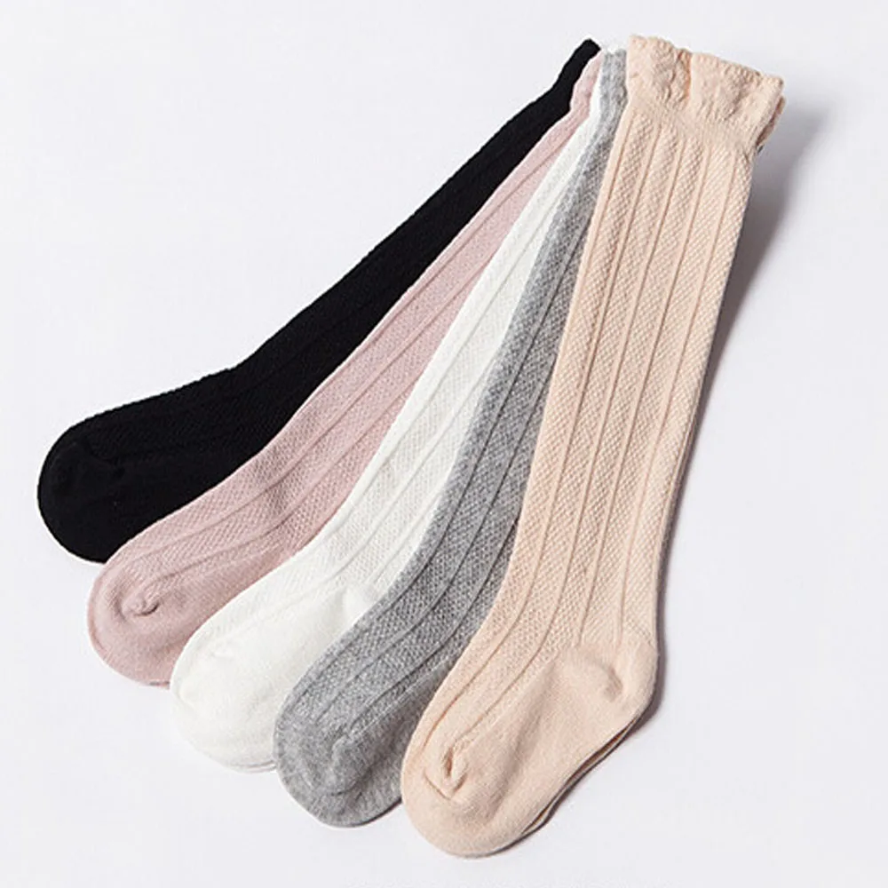 

Lovely Winter Spring Black Khaki Purple Knee High Socks Leg Warm Stockings for 0-3 Years Old Girls