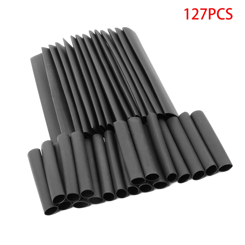 

127Pcs Black Glue Weatherproof Heat Shrink Sleeving Tubing Tube Assortment Kit