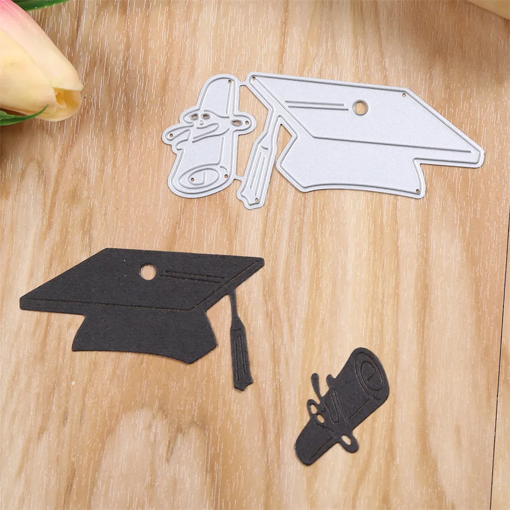 

Stencil for DIY Scrapbooking Photo Album Paper Cards Crafts 9cmx4cm Decorative Embossing Bachelor Cap Metal Cutting Dies