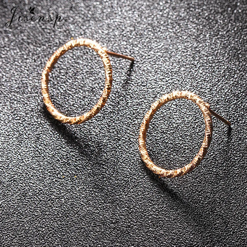 

Jisensp Korean Style Statement Punk Round Earrings Fashion Jewelry for Women Girls Tiny Hollow Round Studs Earrings Gift