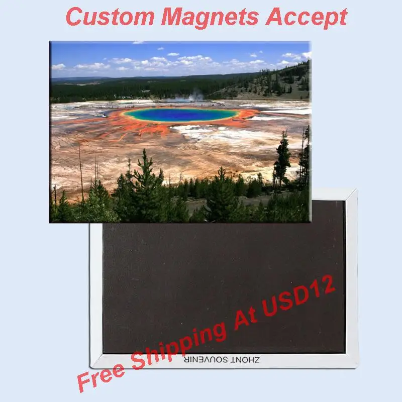 

Free Shipping over $12, Wyoming Colorful Yellowstone National Park Rectangle Metal Fridge Magnet 5485 Tourism Souvenir