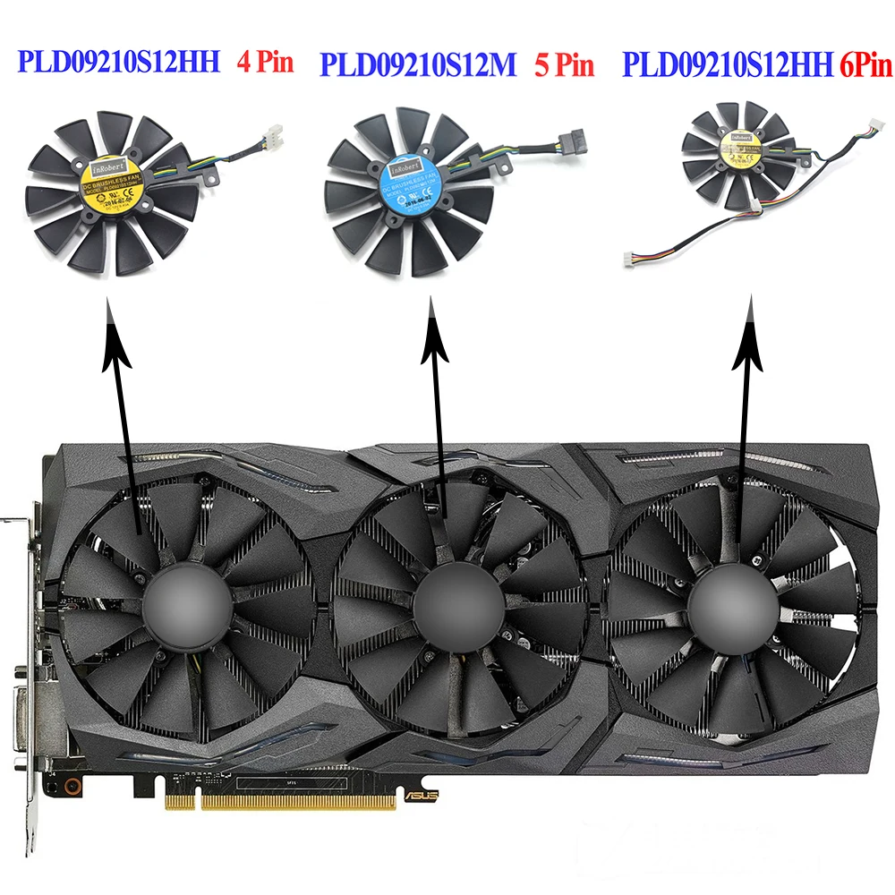 Вентилятор охлаждения для игровой видеокарты ASUS Strix GTX 1070 1080 1080Ti RX 580 R9 390X 88 мм|graphics