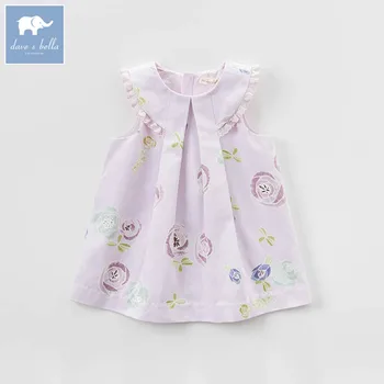 

DB7297 dave bella spring infant baby girls fashion rose print dress kids floral dress children party birthday clothes
