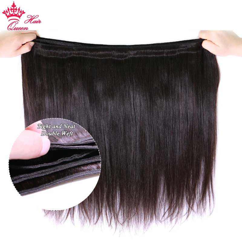  Queen Hair Official Store Brazilian Straight Hair Bundles 100% Human Hair Extensions Weave 3/4pc Vi