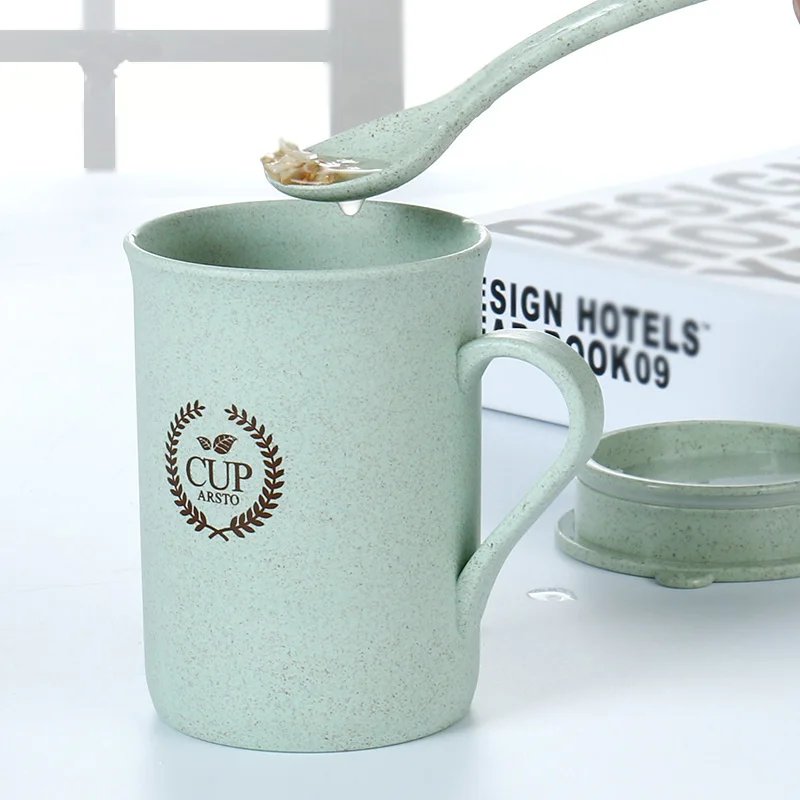2016-Break-resistant-Coffee-Mugs-Tea-Cup-Wheat-Straw-Round-Plastic-Tumblers-Cup-Mugs-Water-Bottle