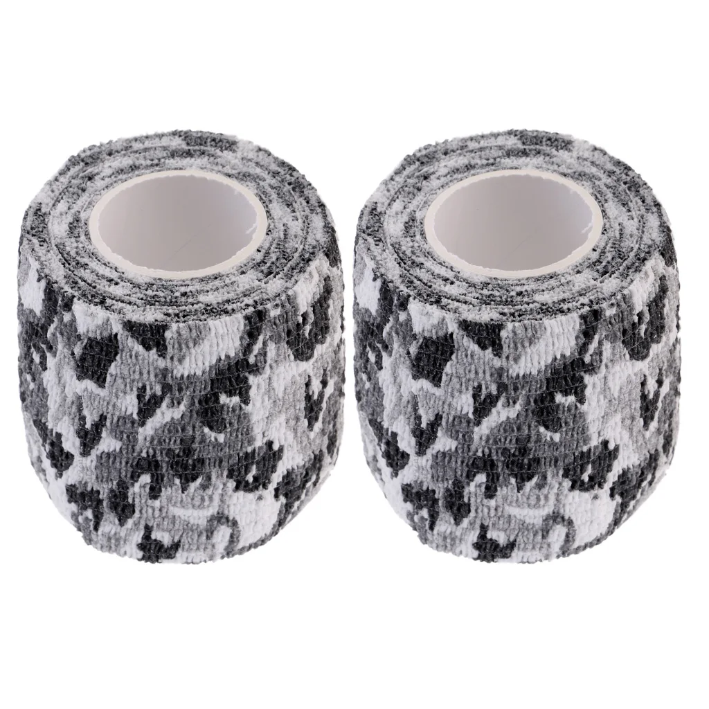 2pcs Bionic Camo Gear Wrap Hunting Camping Stealth Tape Snow Camo 5cmx4.5m 