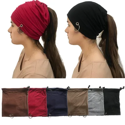 

2018 fashion hot new style without CC standard iron ring scarf headscarf Hat Cap