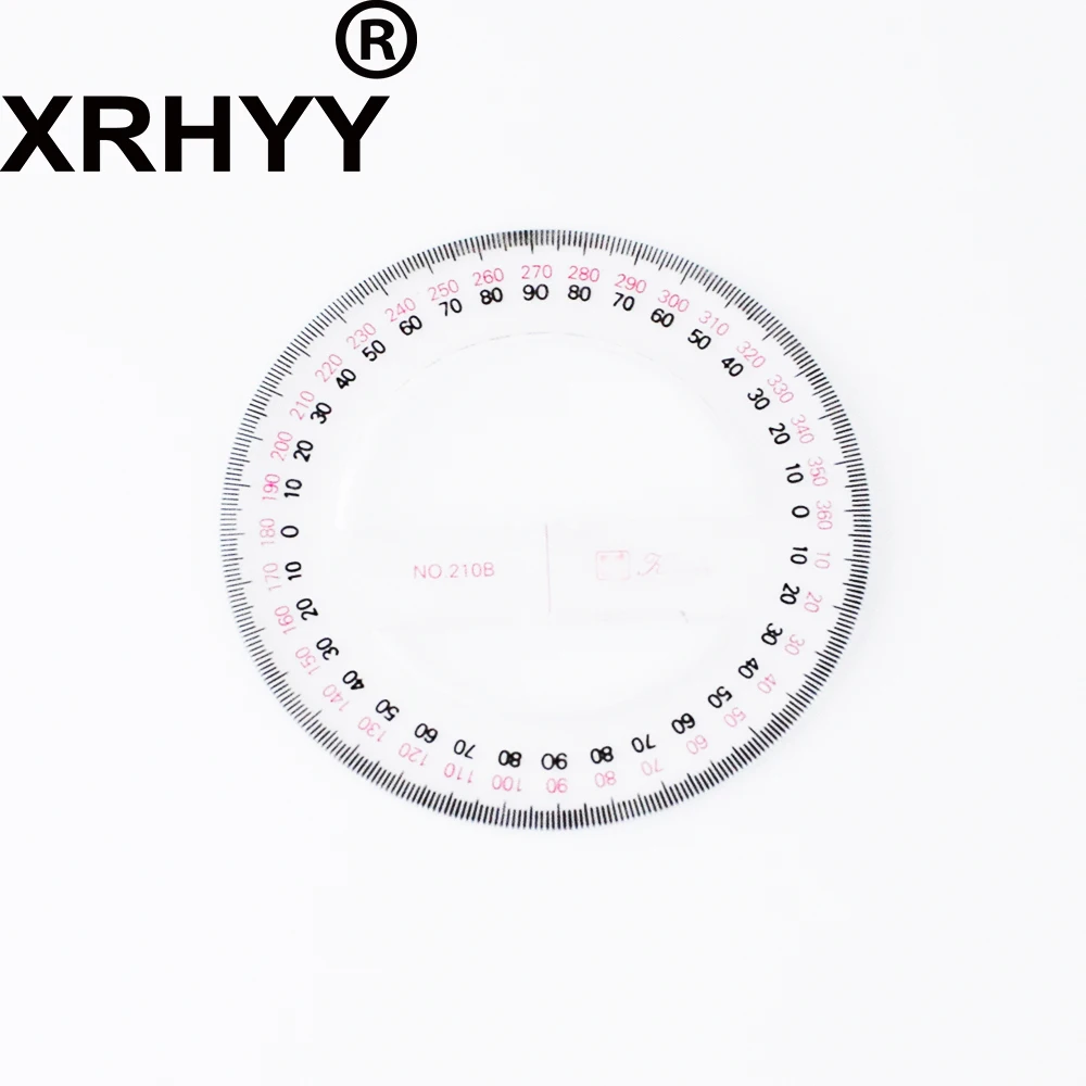 

XRHYY Plastic Super Clear Scale Full Circular Plastic 360 Degree Protractor Ruler Angle Finder