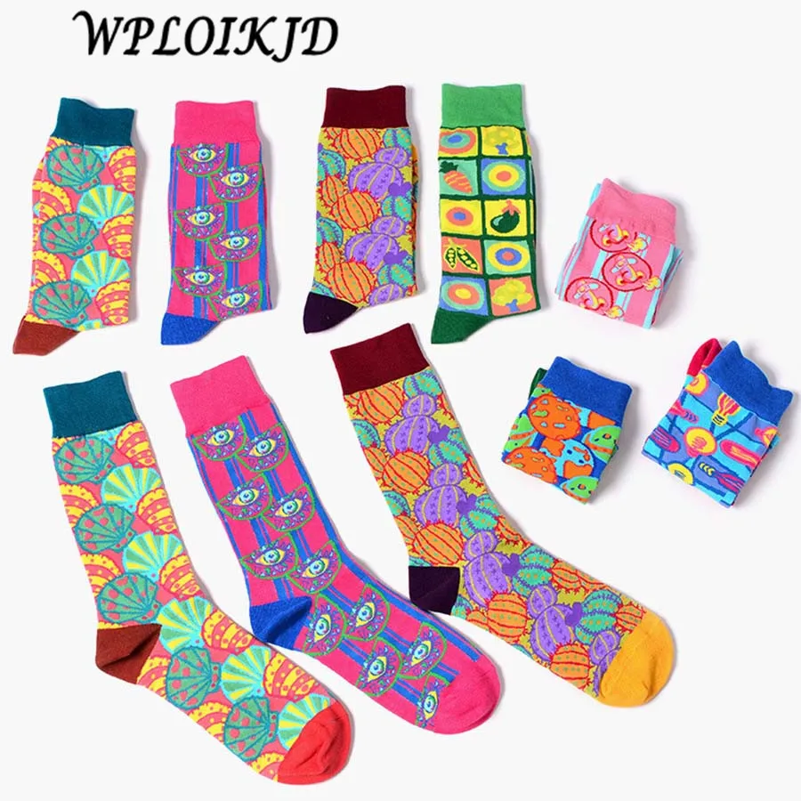 

[WPLOIKJD]Europe USA Street Business Unisex Hip Hop Colorful Creative Happy Socks Novelty Funny Socks Skateboard Calcetines