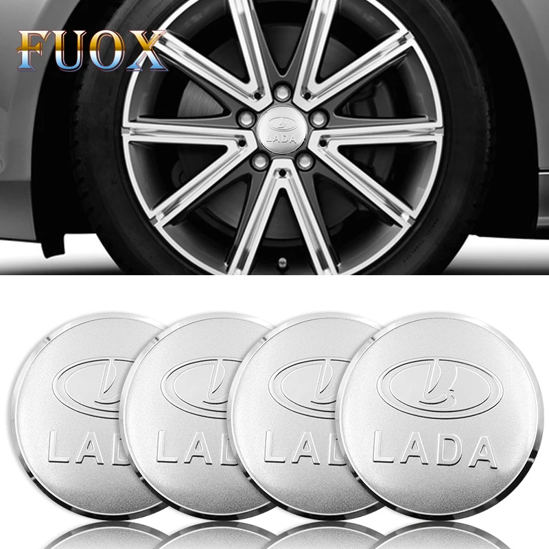 

4PCS Car Aluminium Wheel Hub Center Caps Emblem Sticker for lada niva kalina priora granta largus vaz samara 2110 Auto styling