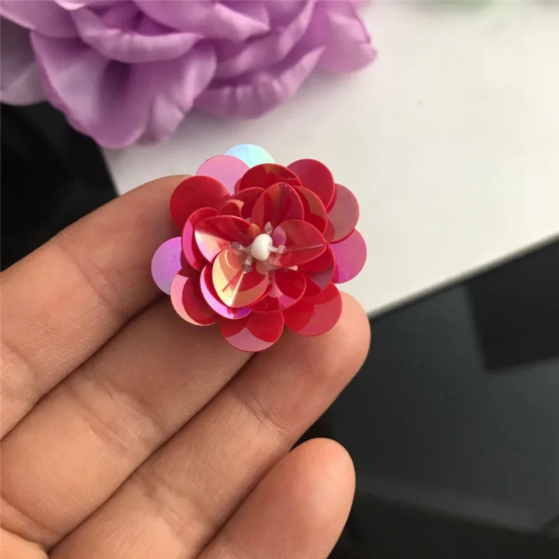 10 шт. модная маленькая блестка цветок заплатка для одежды DIY Аппликация чехол для одежды брошь одежда пришить цветок патчи